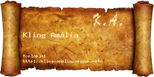 Kling Amália névjegykártya